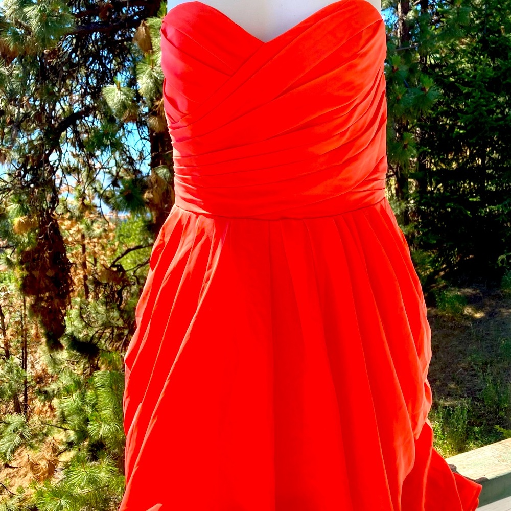Strapless Orange Dress